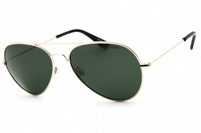 Polaroid Unisex Polarized Metal Green Lens Metal Full Rim Aviator Sunglasses 4213 58-16-140