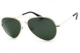 Polaroid Unisex Polarized Metal Green Lens Metal Full Rim Aviator Sunglasses 4213 58-16-140
