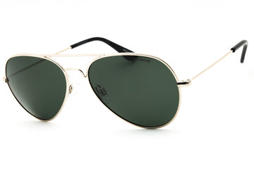 Polaroid Unisex Polarized Metal Green Lens Metal Full Rim Aviator Sunglasses 4213 58-16-140