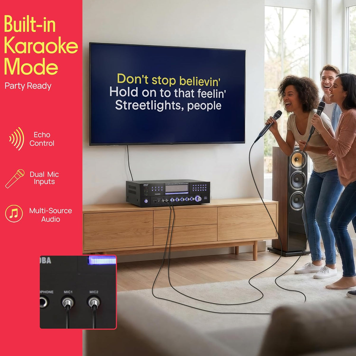 Pyle 4 Channel Bluetooth Home Amplifier - Front Loading DVD/CD Player - 3000W Peak Stereo Receiver