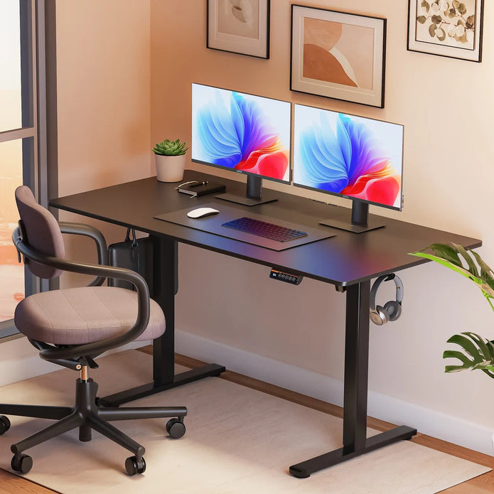 USED/LIKE NEW/ Electric Standing Desk Frame for Home or Office, Height and Length Adjustable Sit Stand Desk Legs Ergonomic Stand Up Desk Frame