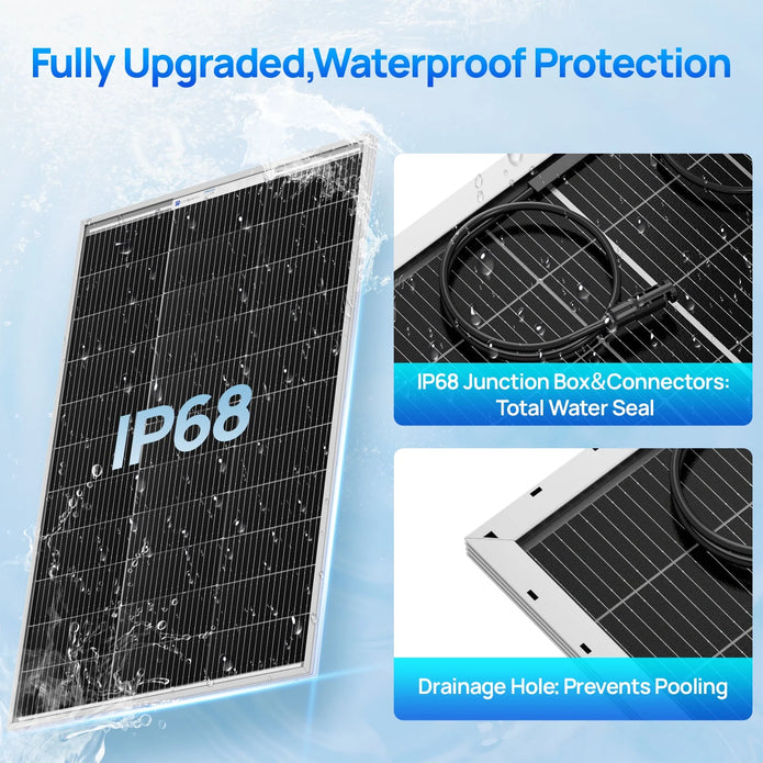 ECO-WORTHY 100W 18V Monocrystalline N-Type Solar Panel High Efficiency Module RV Marine Boat Caravan Off Grid