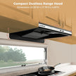 CAMPLUX RV Range Hood 22 Inches, Vented Range Hood with LED Light and Exhaust Fan 12V DC for RV, Tiny House, Trailer and Yacht