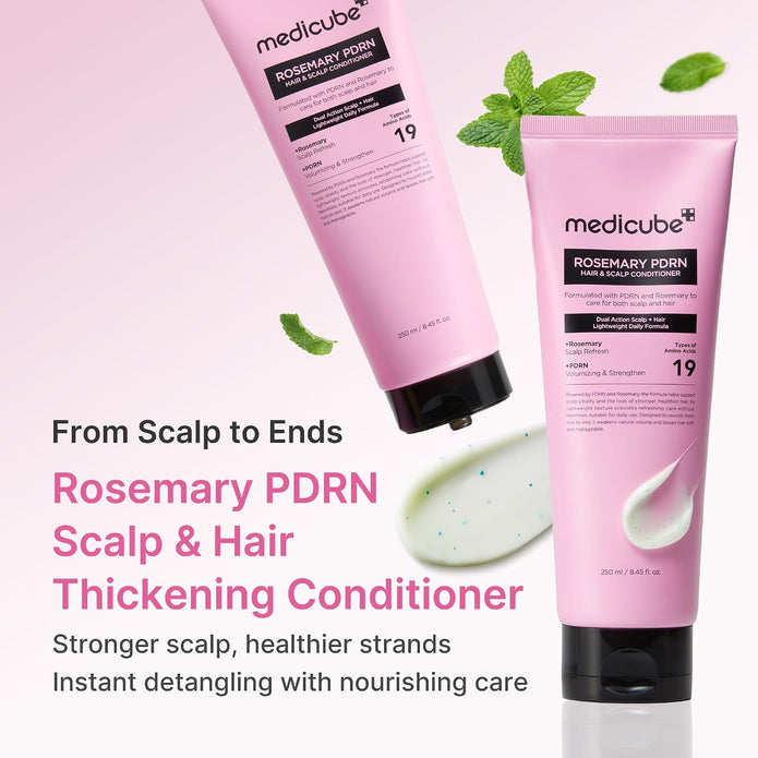 medicube Rosemary PDRN Scalp to Strand Nourishing Conditioner | Lightweight Yet Effective Care for Dry, Fine, Weak-Looking Hair | Amino Acid for Strength & Softness, 8.45 fl.oz 250ml