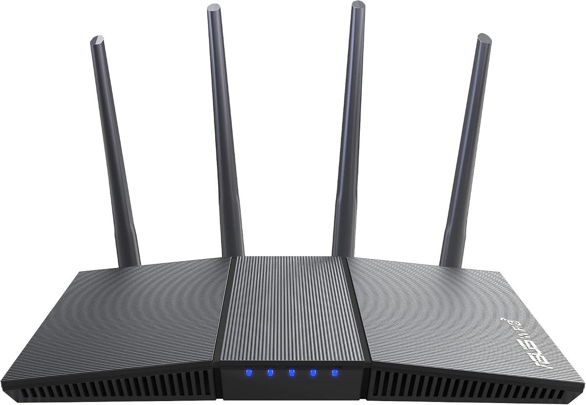 ASUS RT-AX1800S Dual Band WiFi 6 Extendable Router, Subscription-Free Network Security, Parental Control, Built-in VPN, AiMesh Compatible, Gaming & Streaming, Smart Home