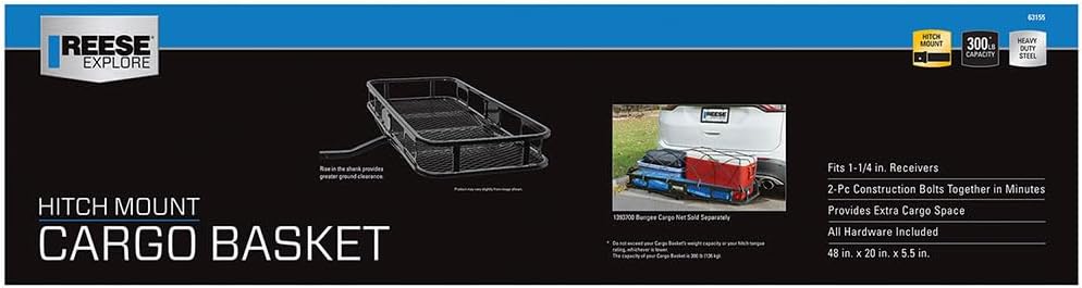 Pro-Series 63155 Rambler Hitch Cargo Carrier for 1-1/4” Receivers, Black