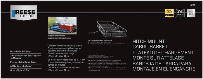 Pro-Series 63155 Rambler Hitch Cargo Carrier for 1-1/4” Receivers, Black