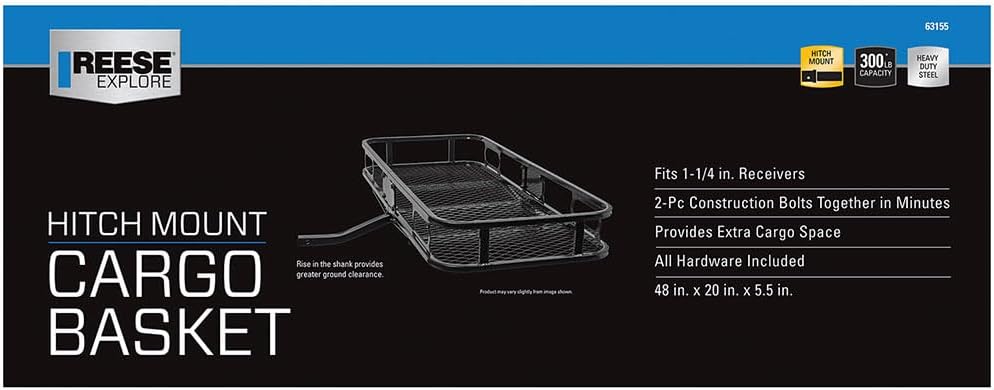 Pro-Series 63155 Rambler Hitch Cargo Carrier for 1-1/4” Receivers, Black