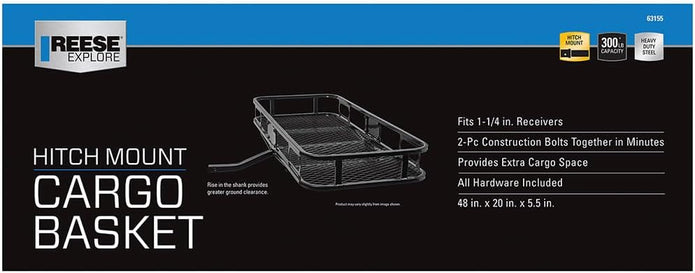 Pro-Series 63155 Rambler Hitch Cargo Carrier for 1-1/4” Receivers, Black
