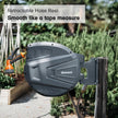 Retractable Garden Hose Reel 1/2 in x130ft,Retractable Hose Reel Wall Mount,with 9- Function Sprayer Nozzle,Self-Rewind,Slow Retraction,Self-Locking,Wall Mounted,180° Pivot Bracket Grey RY-GHR
