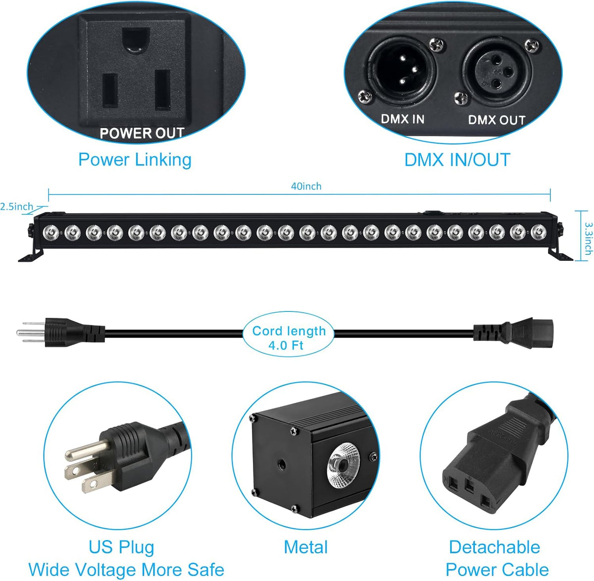 RGB Stage Wash Light Bar - OPPSK 40