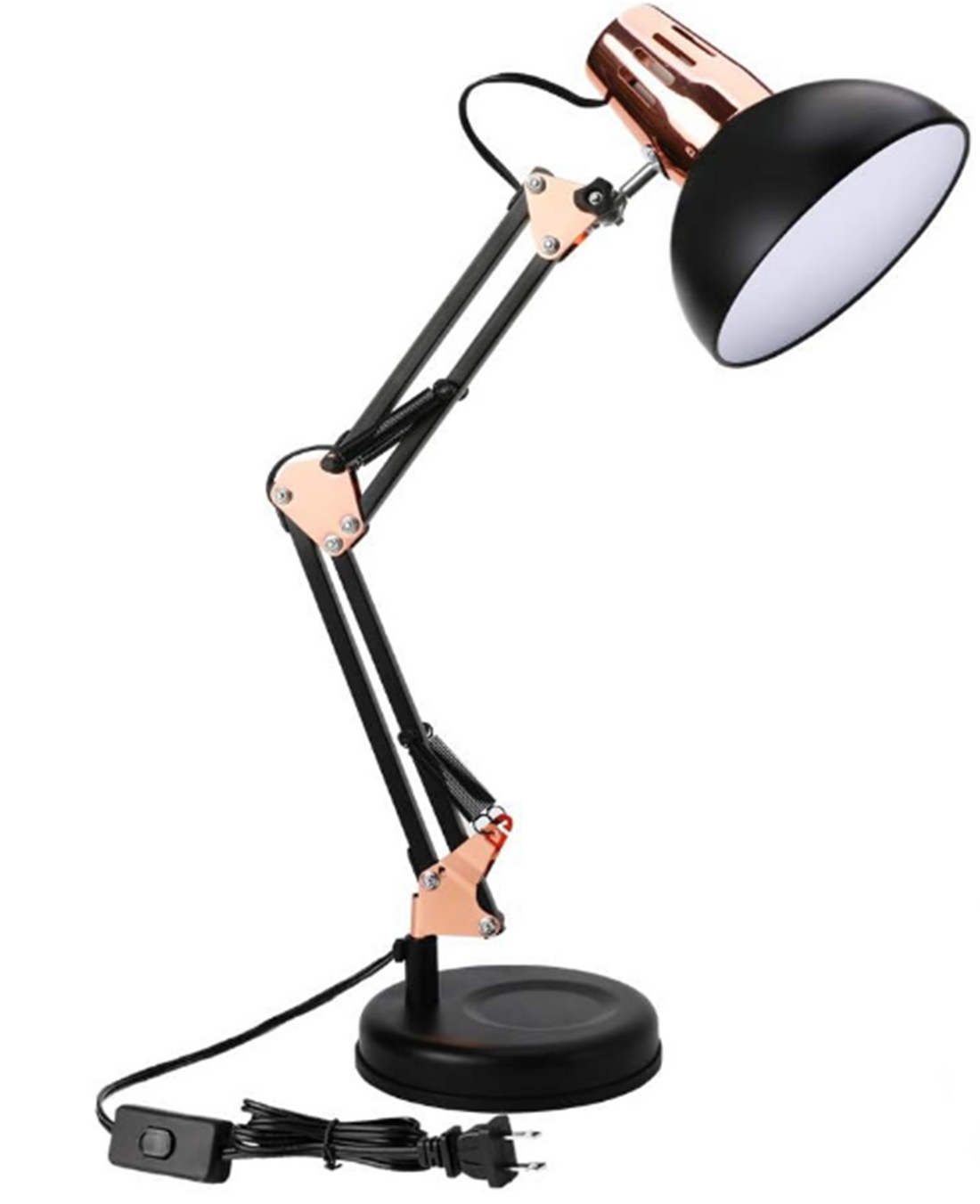 Metal Swing Arm Desk Lamps, Adjustable Architect Lamp, Black | Metal Material, Adjustable & Flexible, Fits E26 E27 Bulbs, 2-in-1 Design, Eye-Caring Reading Light