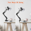 Metal Swing Arm Desk Lamps, Adjustable Architect Lamp, Black | Metal Material, Adjustable & Flexible, Fits E26 E27 Bulbs, 2-in-1 Design, Eye-Caring Reading Light