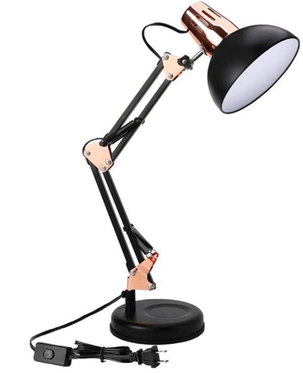 Metal Swing Arm Desk Lamps, Adjustable Architect Lamp, Black | Metal Material, Adjustable & Flexible, Fits E26 E27 Bulbs, 2-in-1 Design, Eye-Caring Reading Light