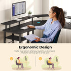 Rolanstar Computer Desk 53" with Power Outlets USB Ports & LED Strip, Reversible L Shaped Desk