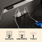 Rolanstar Computer Desk 53" with Power Outlets USB Ports & LED Strip, Reversible L Shaped Desk