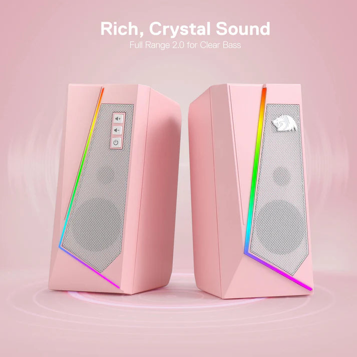 Redragon ANVIL GS520 RGB Stereo Gaming  Speaker ,Pink