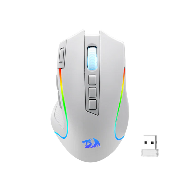 Redragon PREDATOR M612W PRO RGB Gaming Mouse 8000 DPI Wired/Wireless Optical Mouse,WHITE