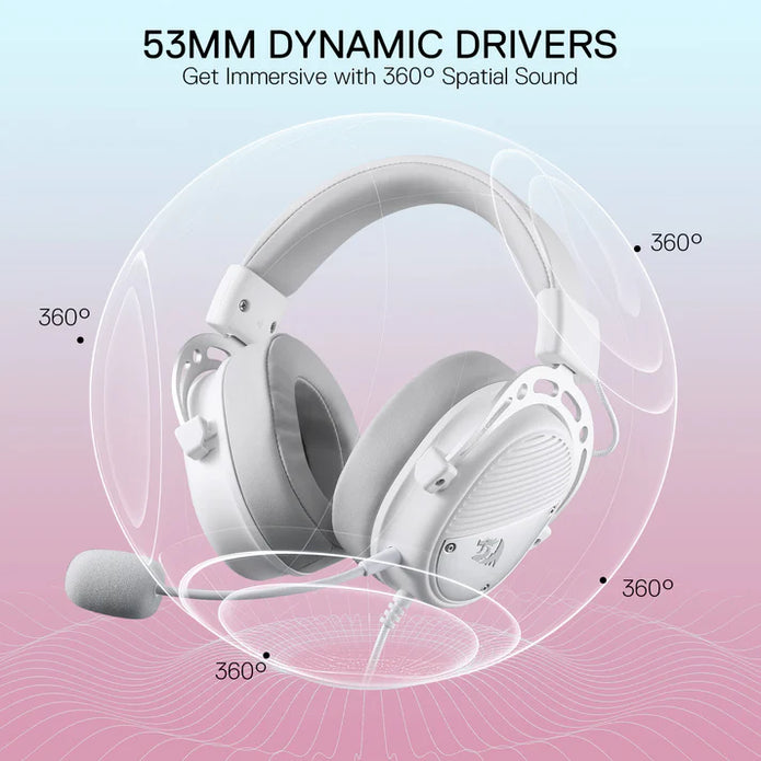 Redragon THORIDAL H730 Gaming Headset USB ,White