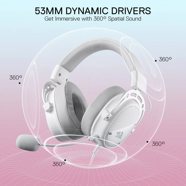 Redragon THORIDAL H730 Gaming Headset USB ,White