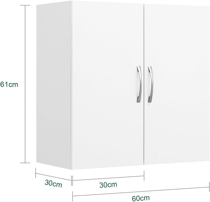 SoBuy Bathroom Wall Cabinet with 2 Doors & Adjustable Shelf, White
