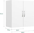 SoBuy Bathroom Wall Cabinet with 2 Doors & Adjustable Shelf, White