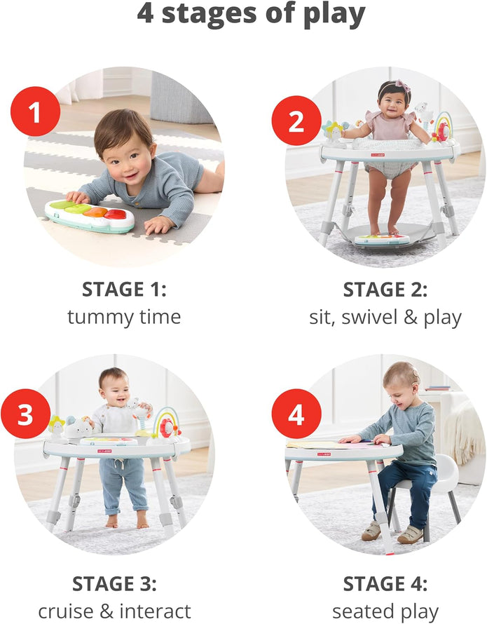 Skip Hop Baby Activity Center: Interactive Play Center with 3-Stage Grow-with-Me Functionality, 4mo+, Silver Lining Cloud