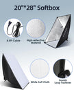 Skytex Softbox Lighting Kit 2Pack 20x28in Soft Box | 85W 2700-6400K E27 LED Bulb Continuous Photography Lighting