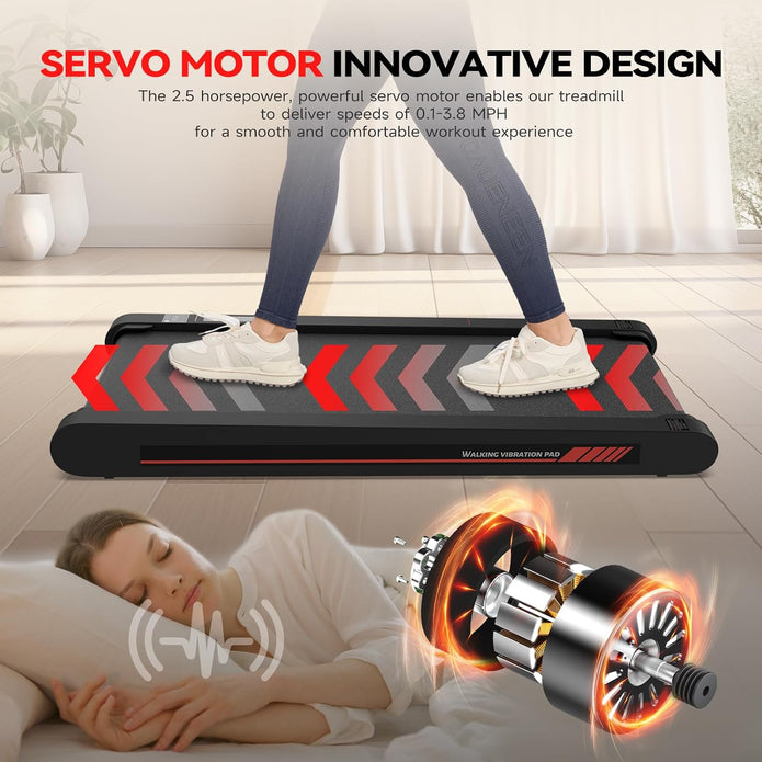 Walking Vibration Pad,Under Desk Treadmills for Home,4 in 1 Vibration Plate Exercise Machine,Portable Walking Pad,350 Lb Capacity Multifunctional Treadmill