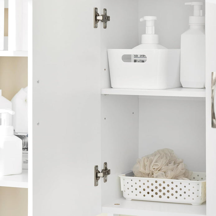 SoBuy Bathroom Wall Cabinet with 2 Doors & Adjustable Shelf, White