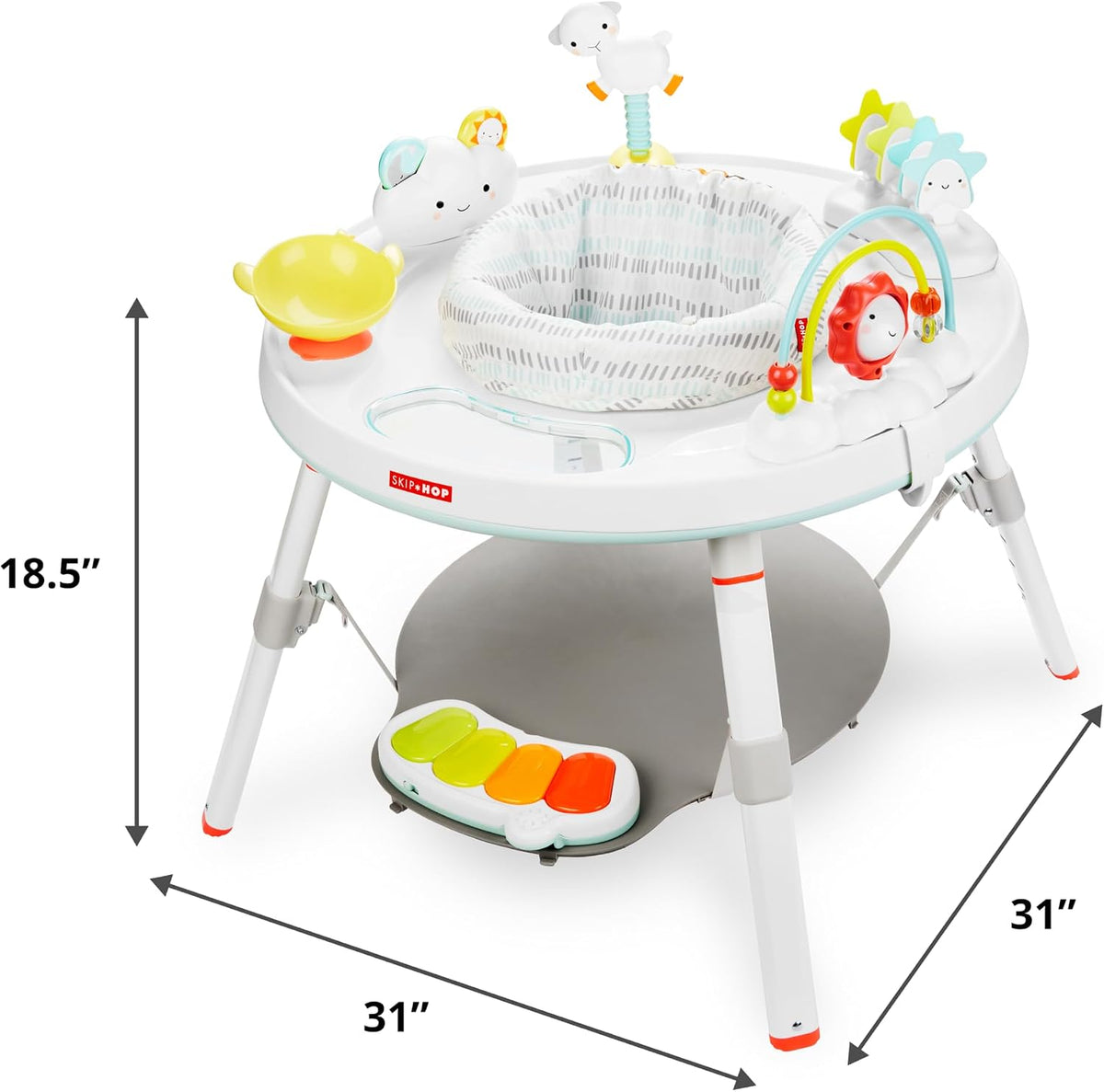 Skip Hop Baby Activity Center: Interactive Play Center with 3-Stage Grow-with-Me Functionality, 4mo+, Silver Lining Cloud