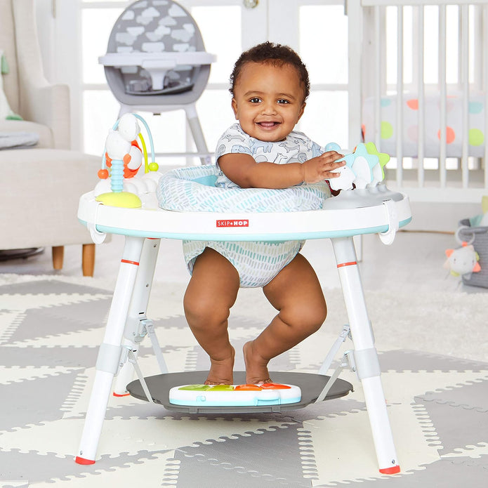 Skip Hop Baby Activity Center: Interactive Play Center with 3-Stage Grow-with-Me Functionality, 4mo+, Silver Lining Cloud