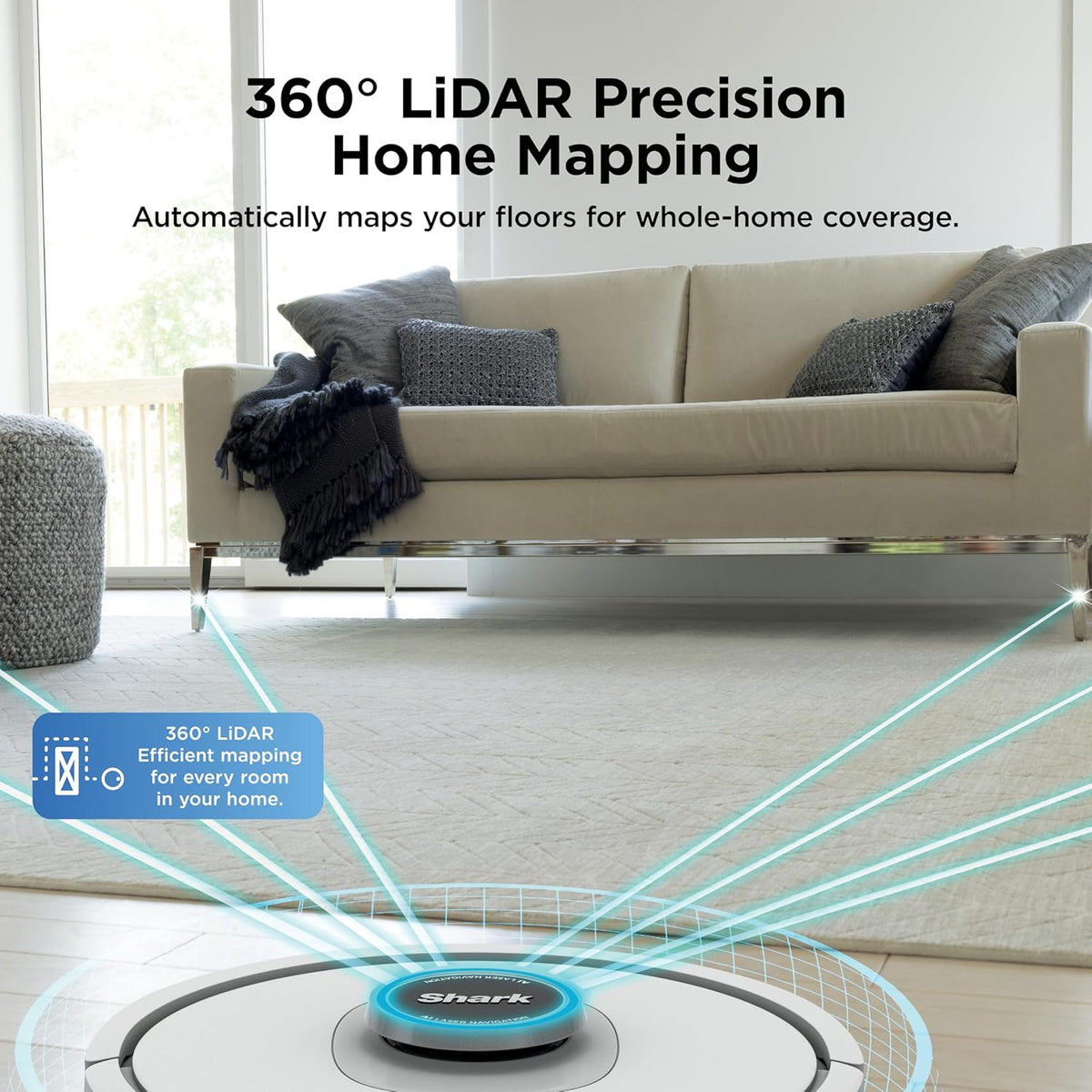 Shark AV2511AE AI Robot Vacuum with XL Self-Empty Base, Bagless, 60-Day Capacity, LIDAR Navigation, Home Mapping