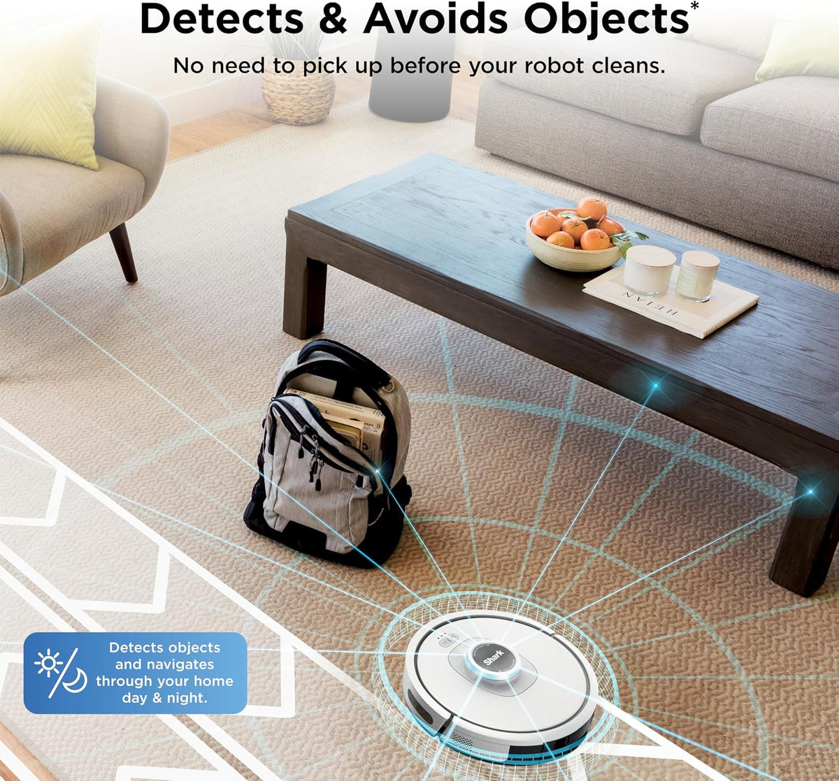 Shark AV2511AE AI Robot Vacuum with XL Self-Empty Base, Bagless, 60-Day Capacity, LIDAR Navigation, Home Mapping