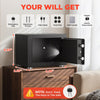 0.25 Feet Cubic Safe Box, Money Lock Safes with Digital Keypad, USB Cable and Sensor Light, Security Safe for Home Office Hotel (Black)