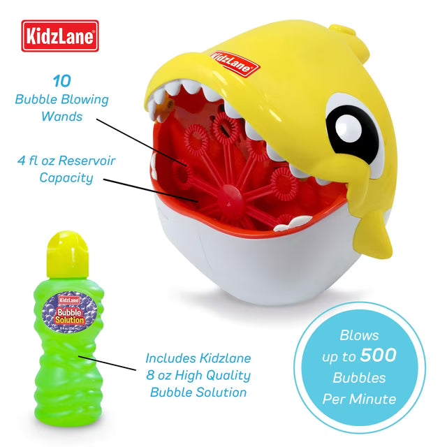 Kidzlane Shark Bubble Machine – Automatic Bubble Blower - 500 Bubbles per Minute