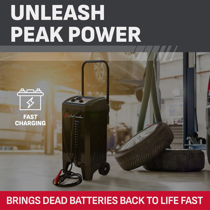 Schumacher Electric Manual Battery Charger & Engine Starter – 6V/12V 200A Heavy-Duty Auto Battery Charger with 40A Boost Mode, Color-Coded Clamps, 6-Foot Output Cables & Rugged Design SC1446
