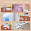 ScrubWiz Steam Mop Cleaner with Detachable Handheld Steamer, 10-in-1 Multi Accessories, Washable Microfiber Pads, 350ml and 2 Adjustable Levels for Cleaning Floor, Carpet, Tile, and Grill, Pearl White