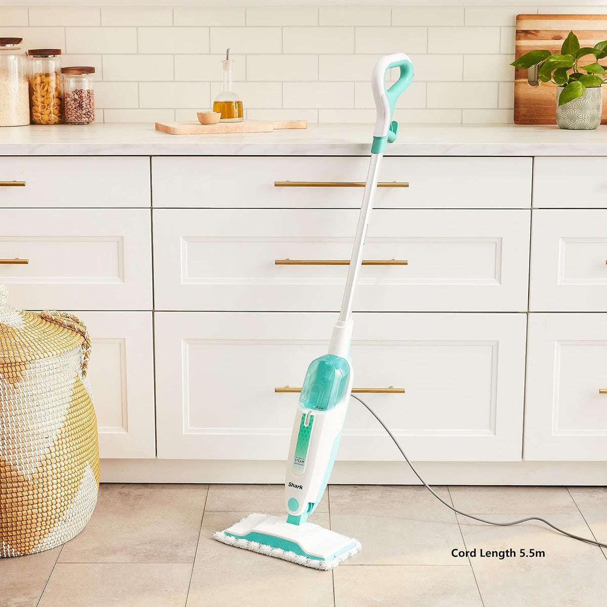 Shark S1000 Steam Mop with 1 Dirt Grip Pads, Lightweight, Safe for all Sealed Hard Floors