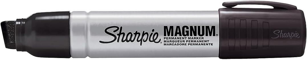 Sharpie Magnum Permanent Markers, XL Chisel Tip, Black, 12/Pack
