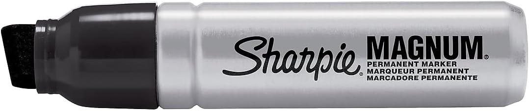 Sharpie Magnum Permanent Markers, XL Chisel Tip, Black, 12/Pack