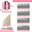 SHALL 43-Piece Pink Cordless Drill Set, 12V Electric Drill, 3/8