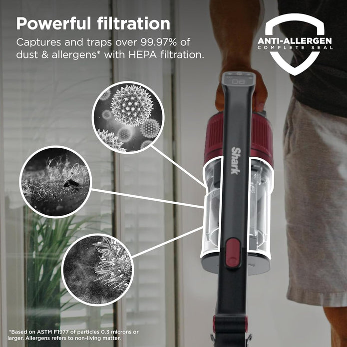 Shark Vertex Pro Cordless Stick Vacuum, IZ662H DuoClean PowerFins, HyperVelocity Suction, Self-Cleaning Brushroll, MultiFLEX Wand, 60Min Runtime, LED Headlights, IQ Display
