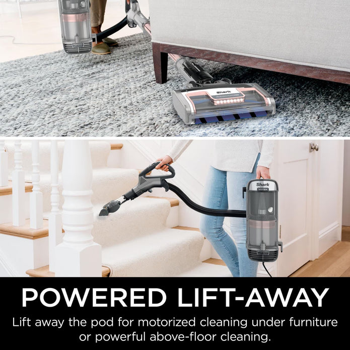 Shark Vertex DuoClean PowerFin Upright Vacuum with Powered Lift-Away and Self-Cleaning Brushroll, Rose Gold