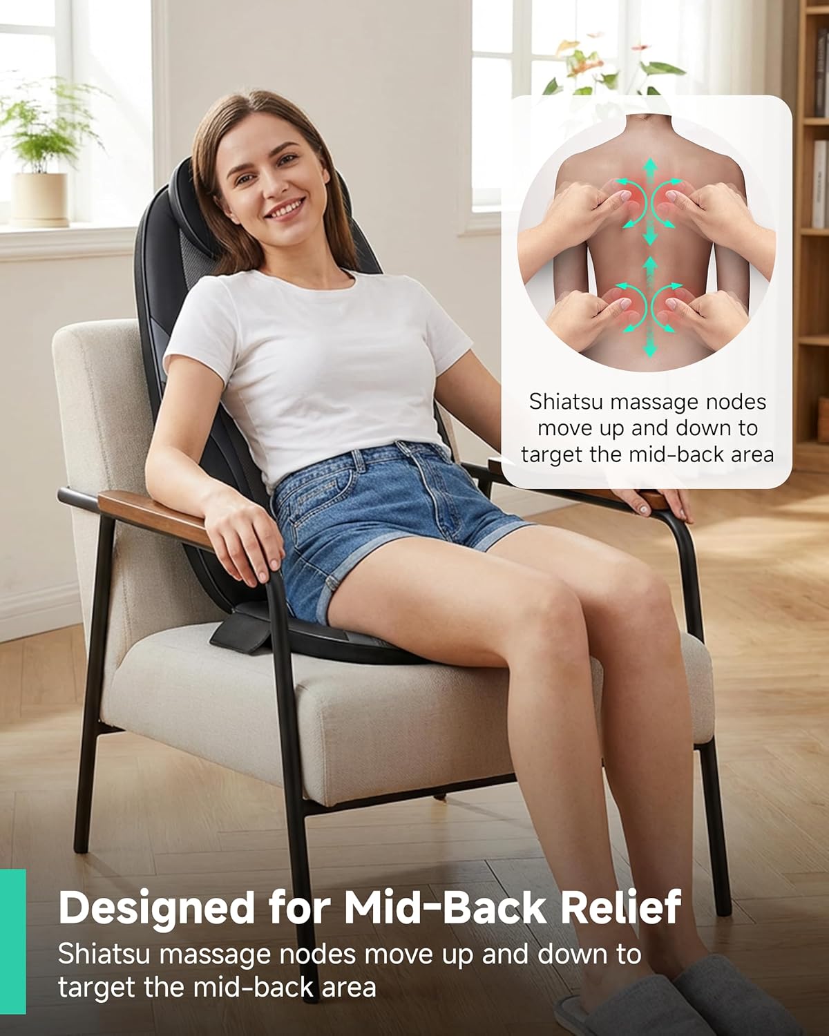 Shiatsu Back Massager with Heat, Massage Chair Pad for Home Office