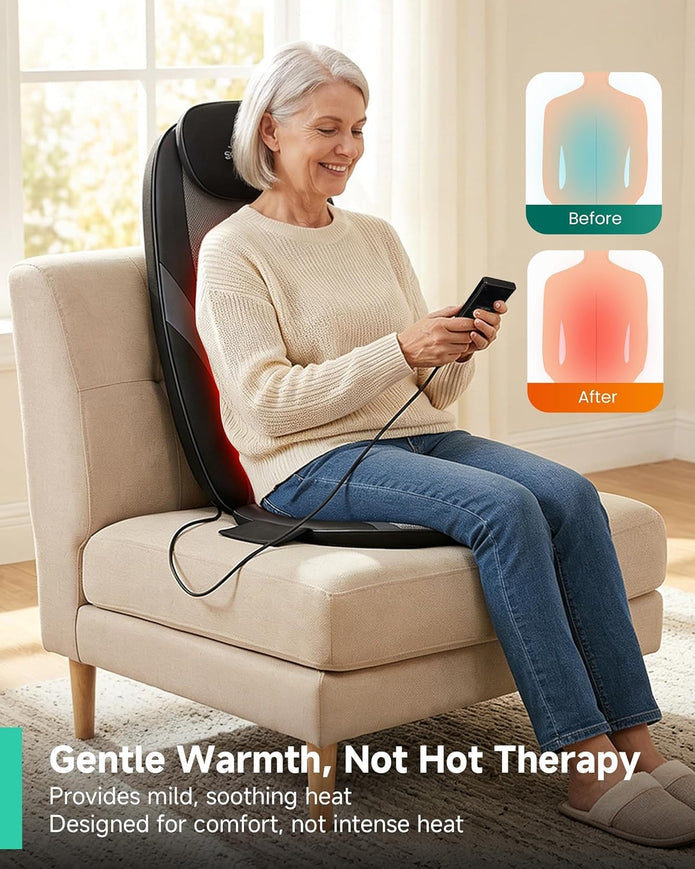 Shiatsu Back Massager with Heat, Massage Chair Pad for Home Office