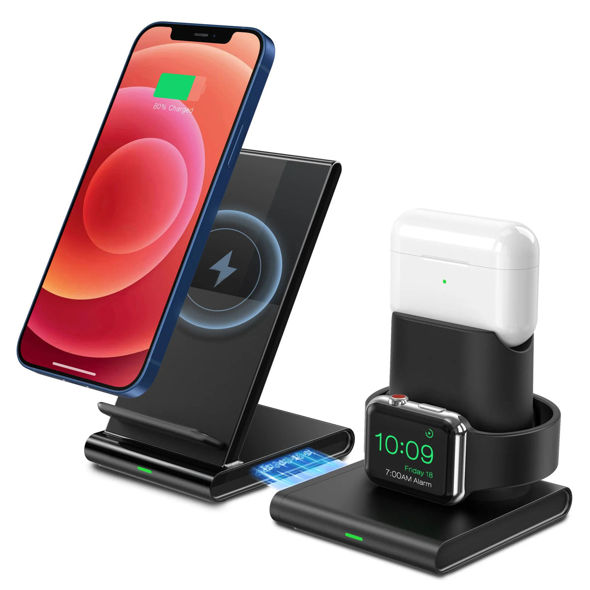 NEW Seneo PA191B 3 in 1 Wireless Charging Stand with iWatch and AirPods