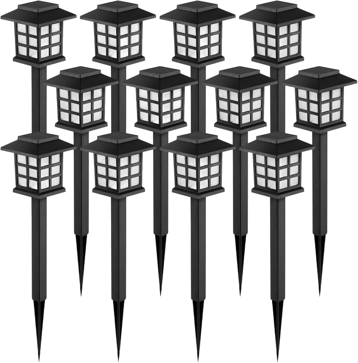 Solar Outdoor Lights, 12 Pack LED Solar Lights Outdoor Waterproof, Solar Walkway Lights Maintain 10 Hours of Lighting for Your Garden, Landscape, Path, Yard, Patio, Driveway