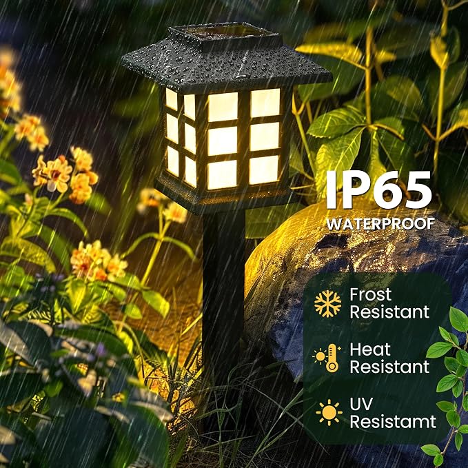 Solar Outdoor Lights, 12 Pack LED Solar Lights Outdoor Waterproof, Solar Walkway Lights Maintain 10 Hours of Lighting for Your Garden, Landscape, Path, Yard, Patio, Driveway