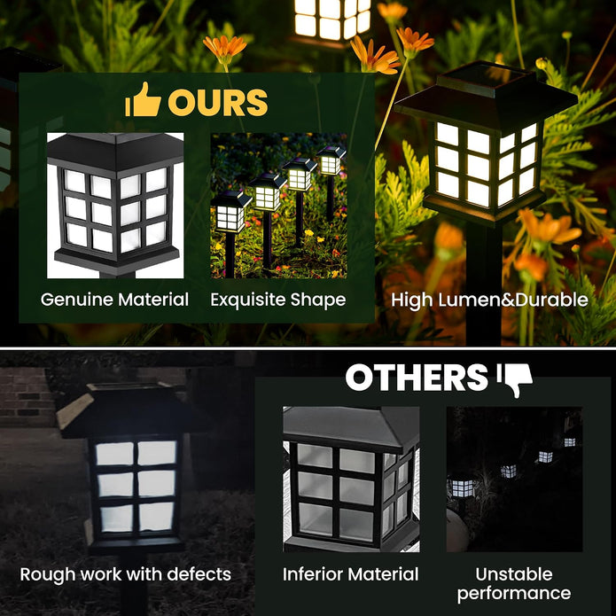 Solar Outdoor Lights, 12 Pack LED Solar Lights Outdoor Waterproof, Solar Walkway Lights Maintain 10 Hours of Lighting for Your Garden, Landscape, Path, Yard, Patio, Driveway
